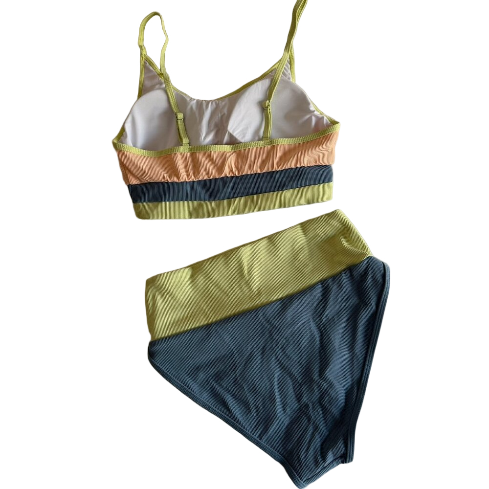 Women's NEW Colorblock 2 Piece Bikini Swimsuit Swimwear Size Medium #26013 - Picture 4 of 9